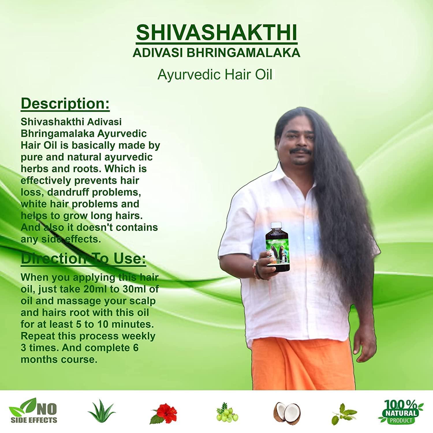 Glamzy Glamzy Shivashakthi Adivasi Bhringamalaka Herbal Hair Oil 250ml, 8.81 Fl Oz, (Pack of 1)