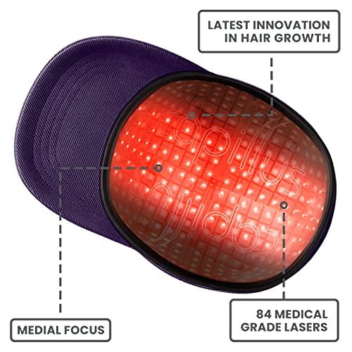Capillus Capillus FOCAL MEDIAL Hair Laser Growth Cap, Designed for Women (purple hat), FDA Cleared Laser Hair Growth Hat for localized treatment of hair loss in the center of your head.