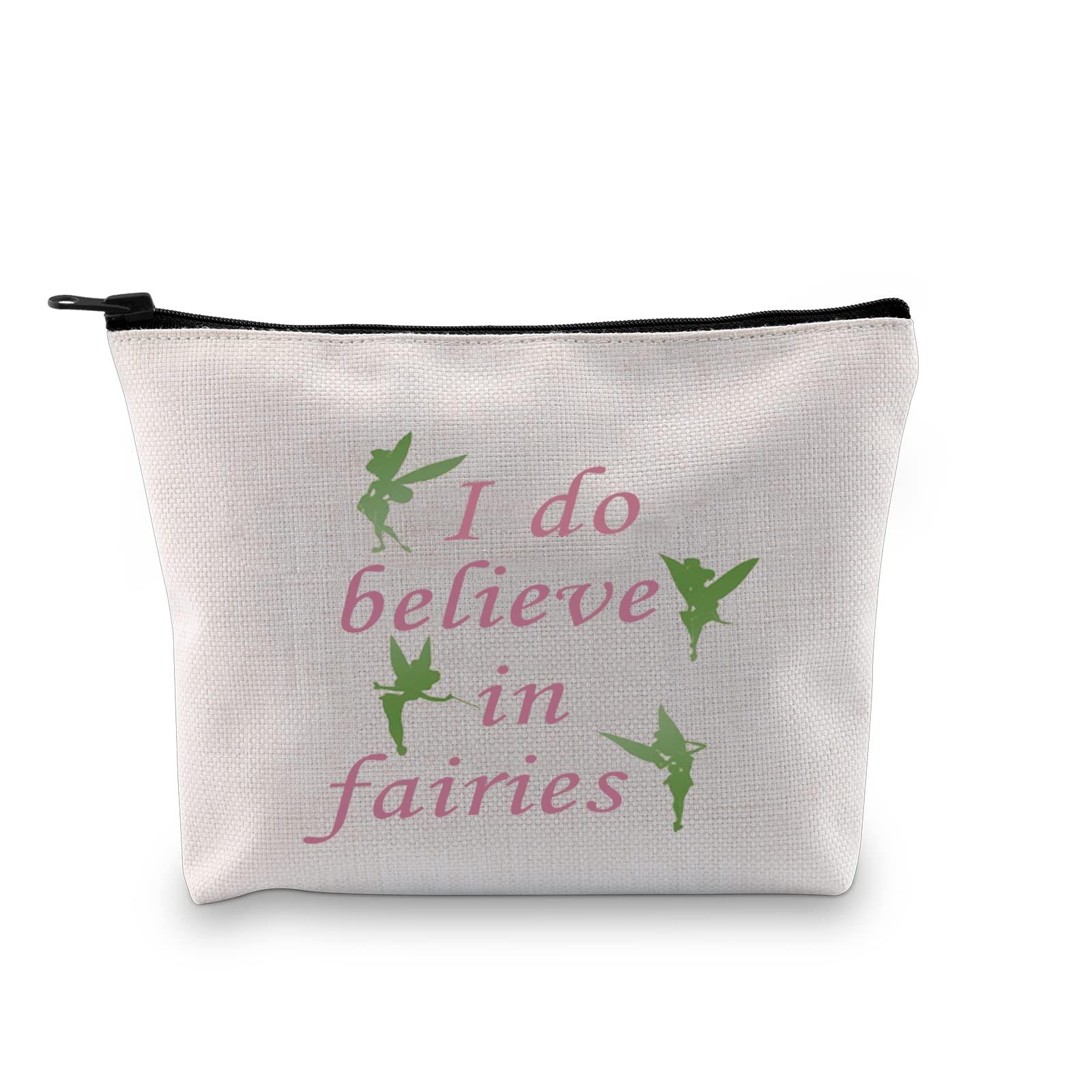 G2TUP G2TUP Fairy Tales Makeup Bag Tink Fairy Makeup Case I Do Believe In Fairies Travel Toiletry Bag (Believe In Fairies Makeup Bag)