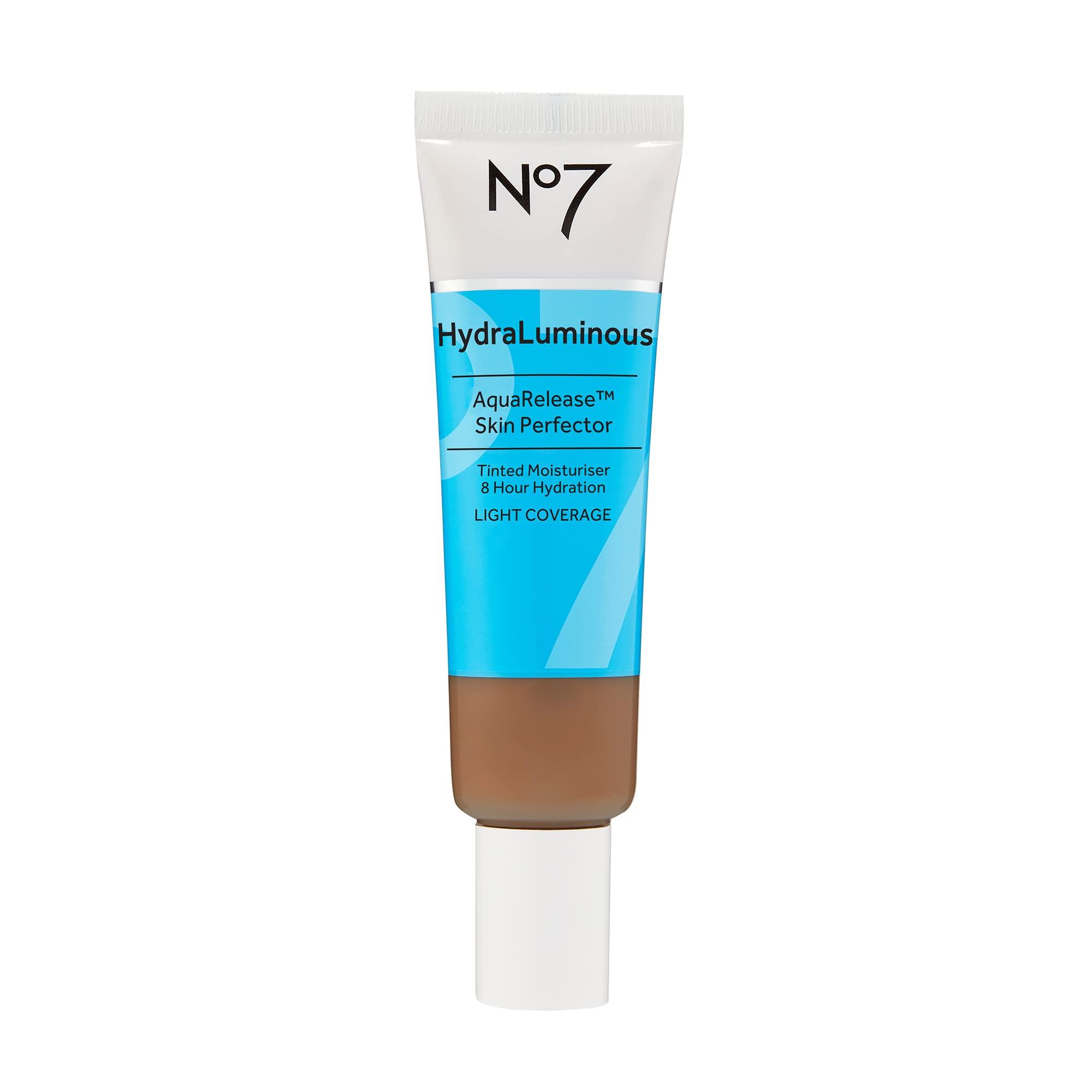 No7 No7 HydraLuminous Skin Tint Perfector - Aqua Release Tinted Moisturizer with a Hydrating, Lightweight Formula - Sheer to Light Coverage Face Makeup - Rich (1 Fl Oz)