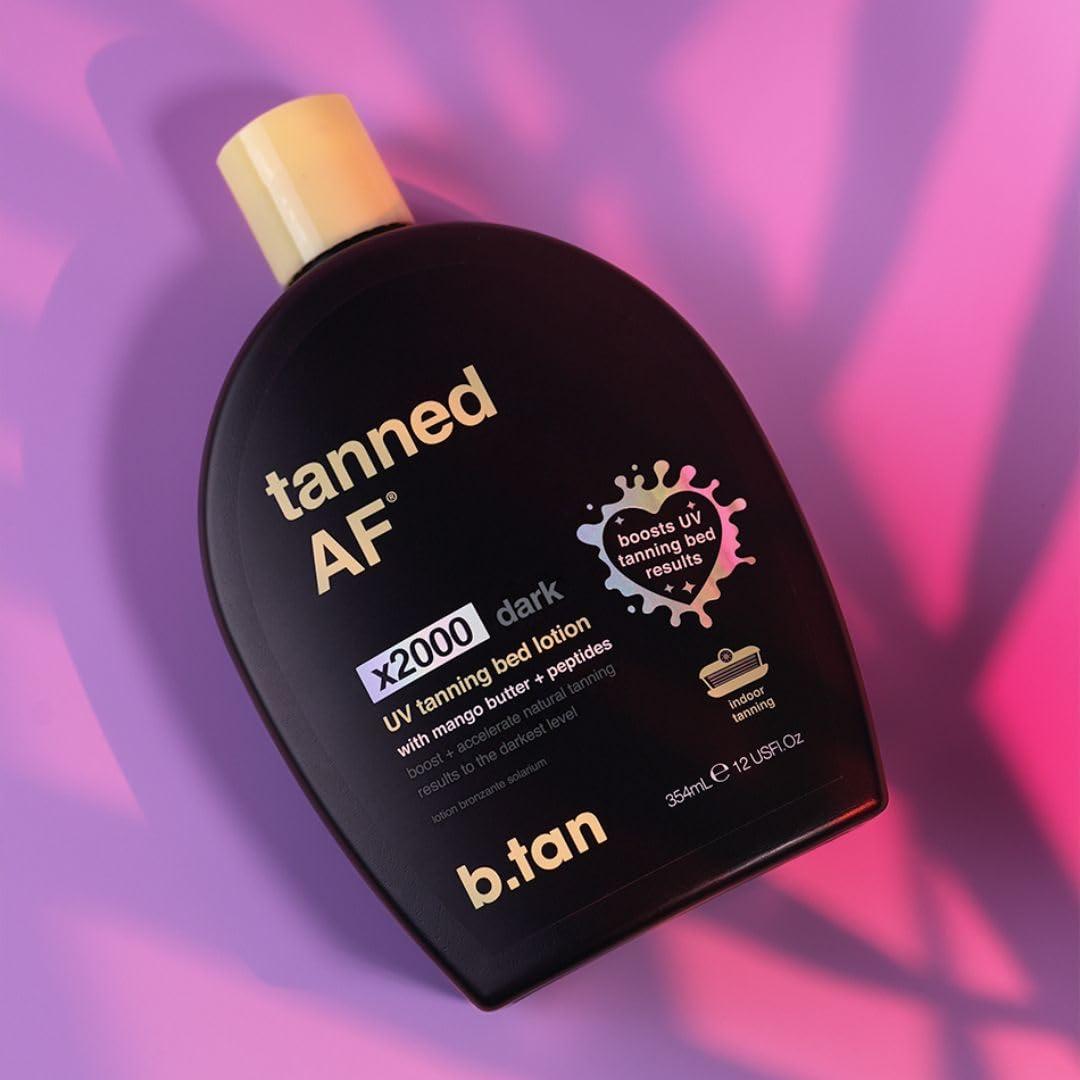B.TAN b.tan UV Tanning Bed Lotion | Darkest Tanning Lotion - Indoor Outdoor Tan Bronzer Accelerator, Best Browning Lotion, 12 Fl Oz