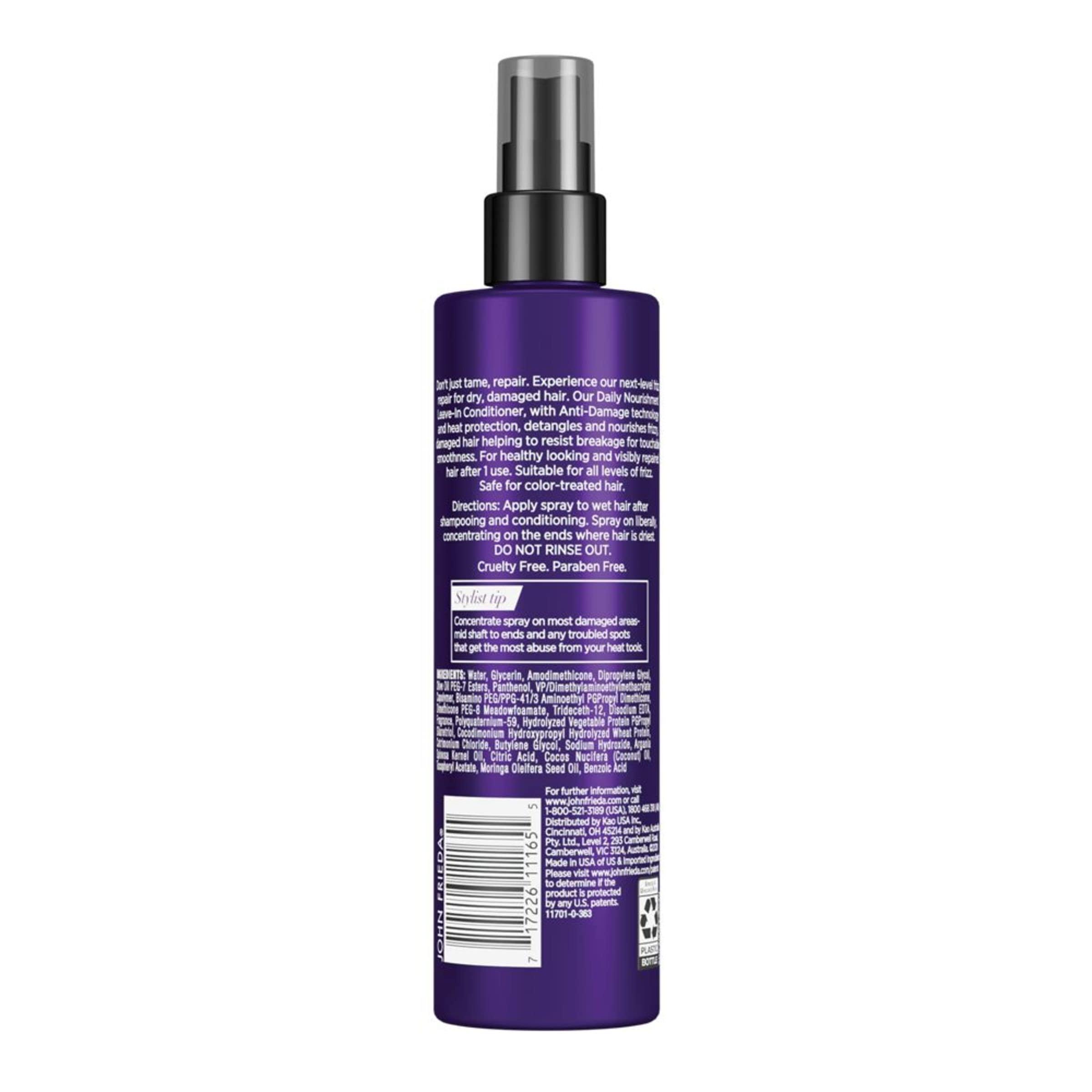John Frieda John Frieda Frizz Ease Daily Nourishment Leave-In Conditioner, Detangles Frizzy, Damaged Hair, Reduces Breakage, Protects Against Heat, with Vitamins A, C, E & Green Tea Extract, 8 Oz