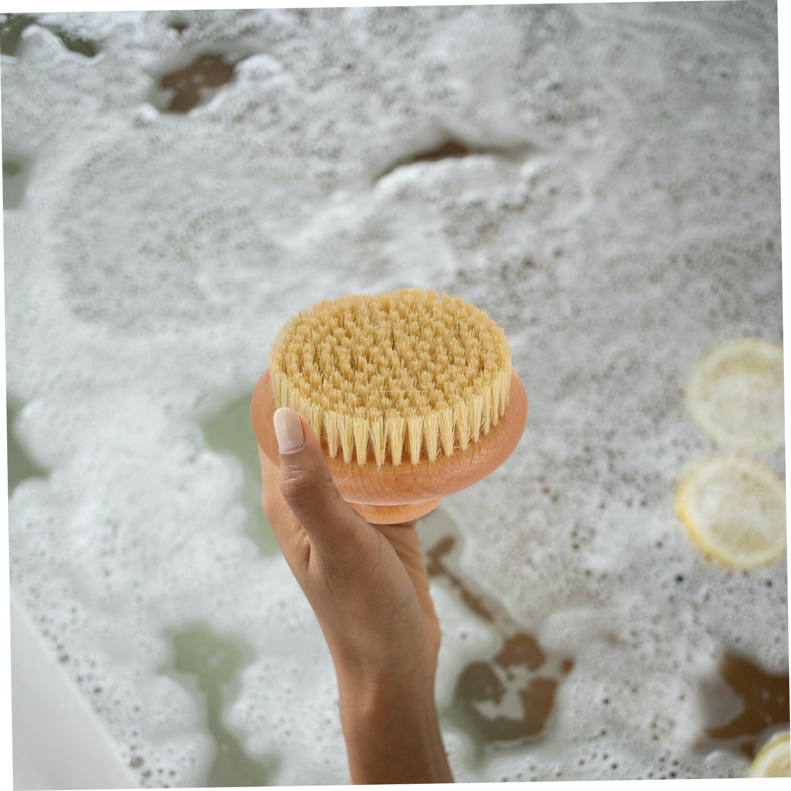 minkissy minkissy Exfoliating Body Brush Round Body Scrubber Soft Bristles for Daily Dry Brushing and Bath Time