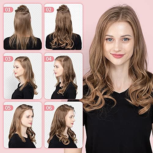 Daimeisy Black To Platinum Grey Hair Extensions 3 PCS Set 24" 220g Wavy Invisible Adjustable Full Head Not Heavy But Easy To Use Full Head Hidden Crown Black Clip in Hair Extensions