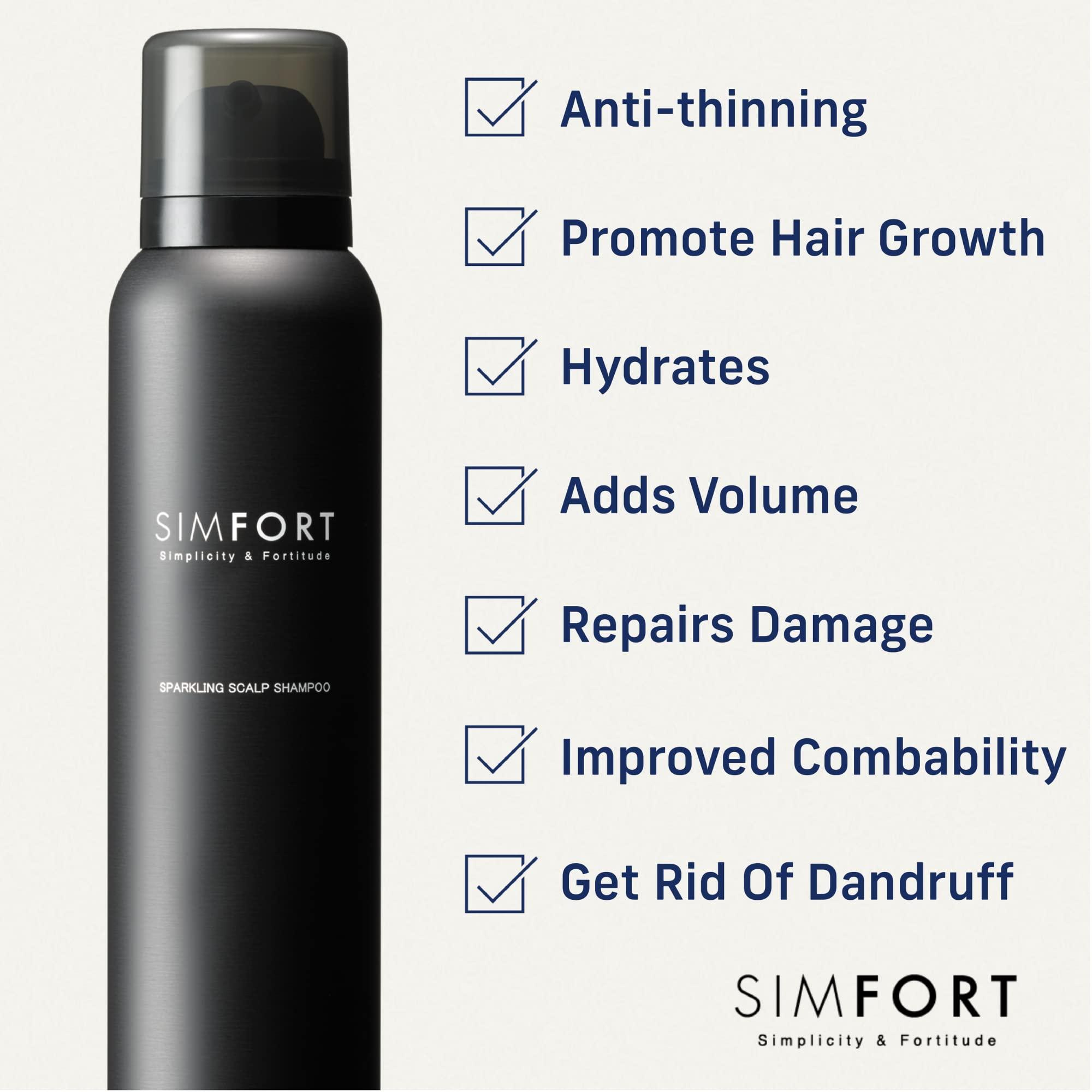 SIMFORT SIMFORT Carbonic Acid Shampoo 5.3oz & Conditioner 4.2oz Set for Men & Women, Fuller Thicker Stronger Hair Growth and Volumizing, Made with Natural Ingredients, NO Paraben/Sodium/Sulfate (Set of 1)