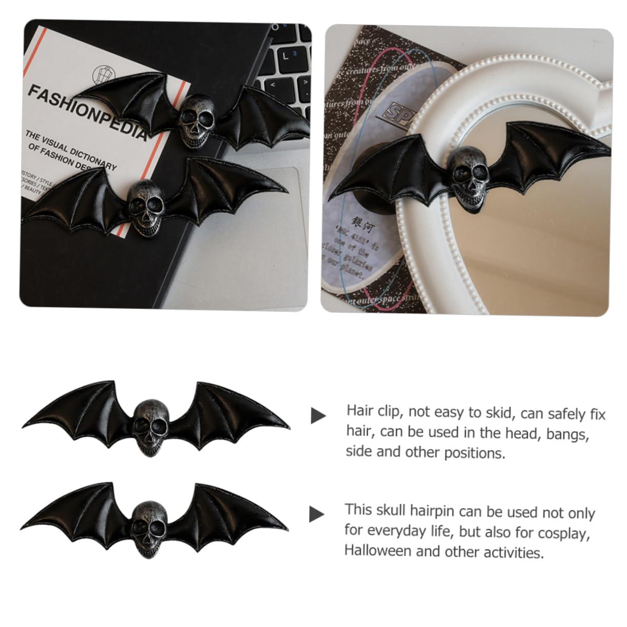 Beatifufu Beatifufu 2pcs Punk Hair Clip Bat Hair Barrettes Retro Hair Clips Bat Hair Clips Hair Jewels for Women Vintage Hair Clips Halloween Hair Accessories Hair Pin Costume Hair Clips Plastic