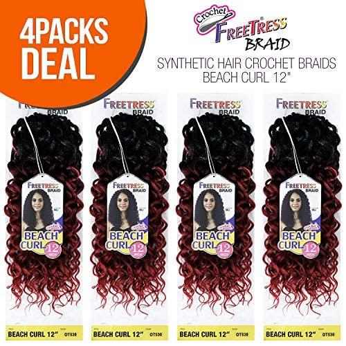 FreeTress Braids MULTI PACK DEALS! FreeTress Synthetic Hair Crochet Braids Beach Curl 12" (4-PACK, OT530)