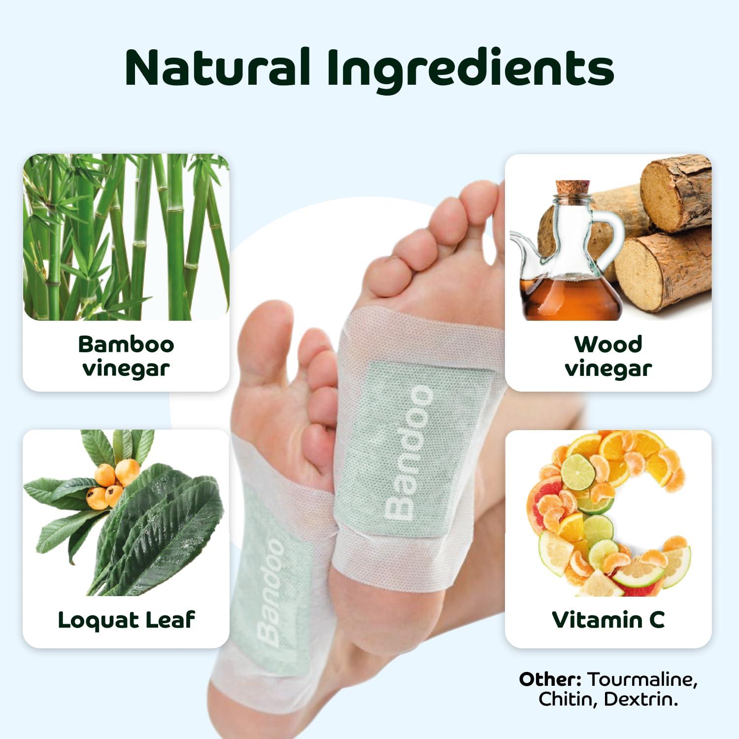 Bandoo Bandoo Original Deep Cleansing Foot Pads | Rana Pads | Premium Natural Bamboo Foot Pads | Japanese Foot Pads | Cleanse, Moisturize & Energize | for Men & Women | 10 Pads