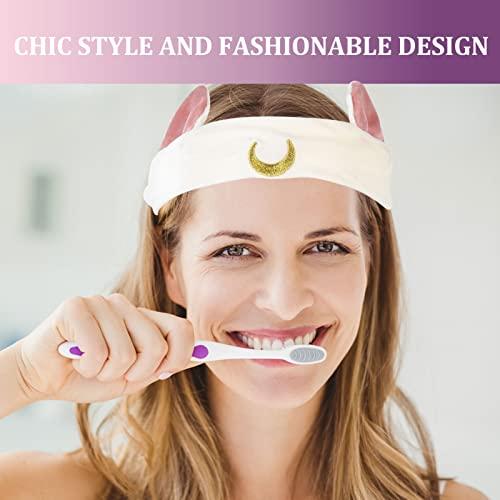 Beaupretty Beaupretty Cat Ear Headband Adorable Facial Headband Facial Cleaning Headband Clean Makeup Hair Ribbons for Girls Face Towel for Washing Face Hotel Flannel Water Ice Moon White Soft