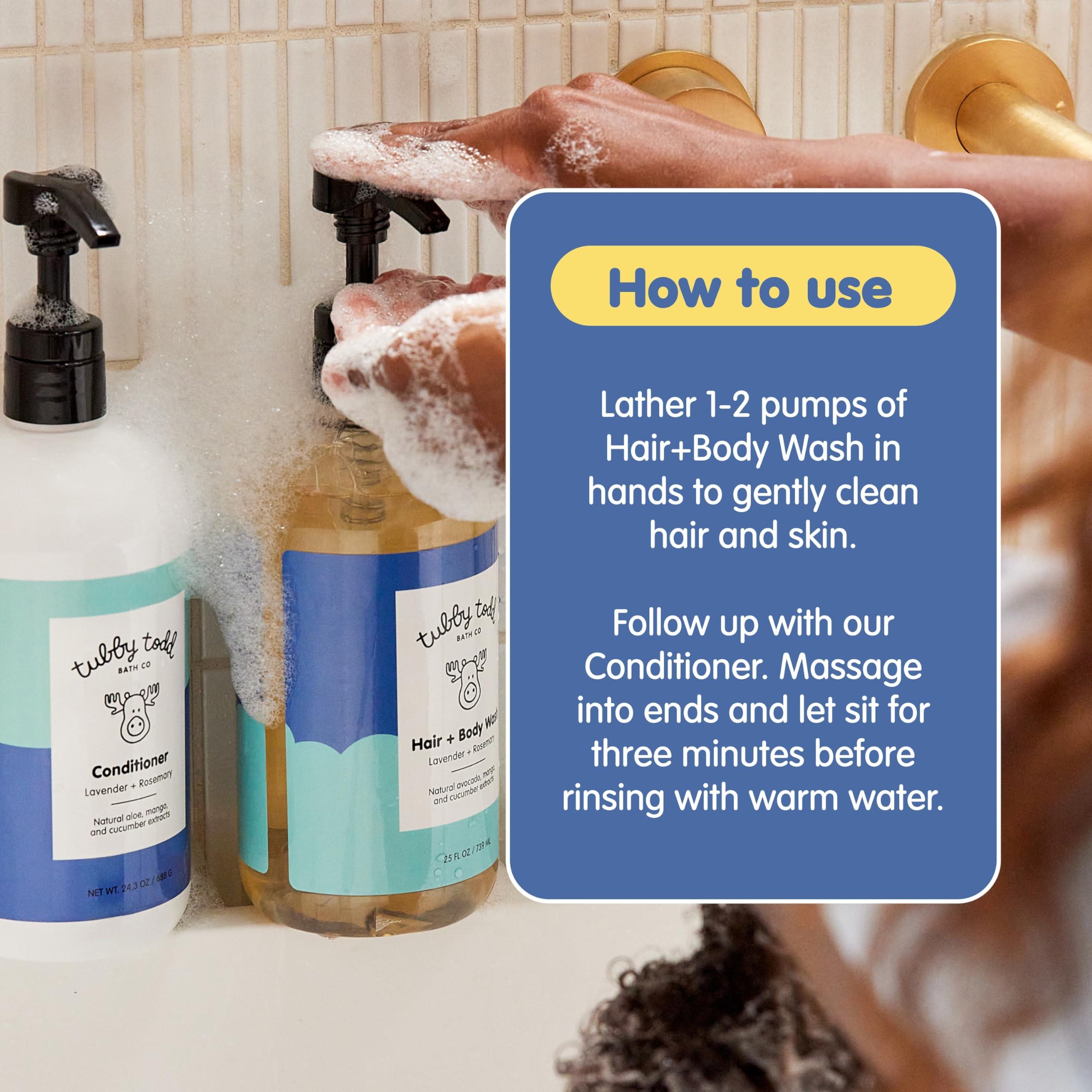 TUBBY TODD Tubby Todd Baby Bath Kit - The Hair Duo Bundle - Baby Shampoo and Conditioner Set - 25 Fl Oz & 24.3 Fl Oz - Lavender Rosemary