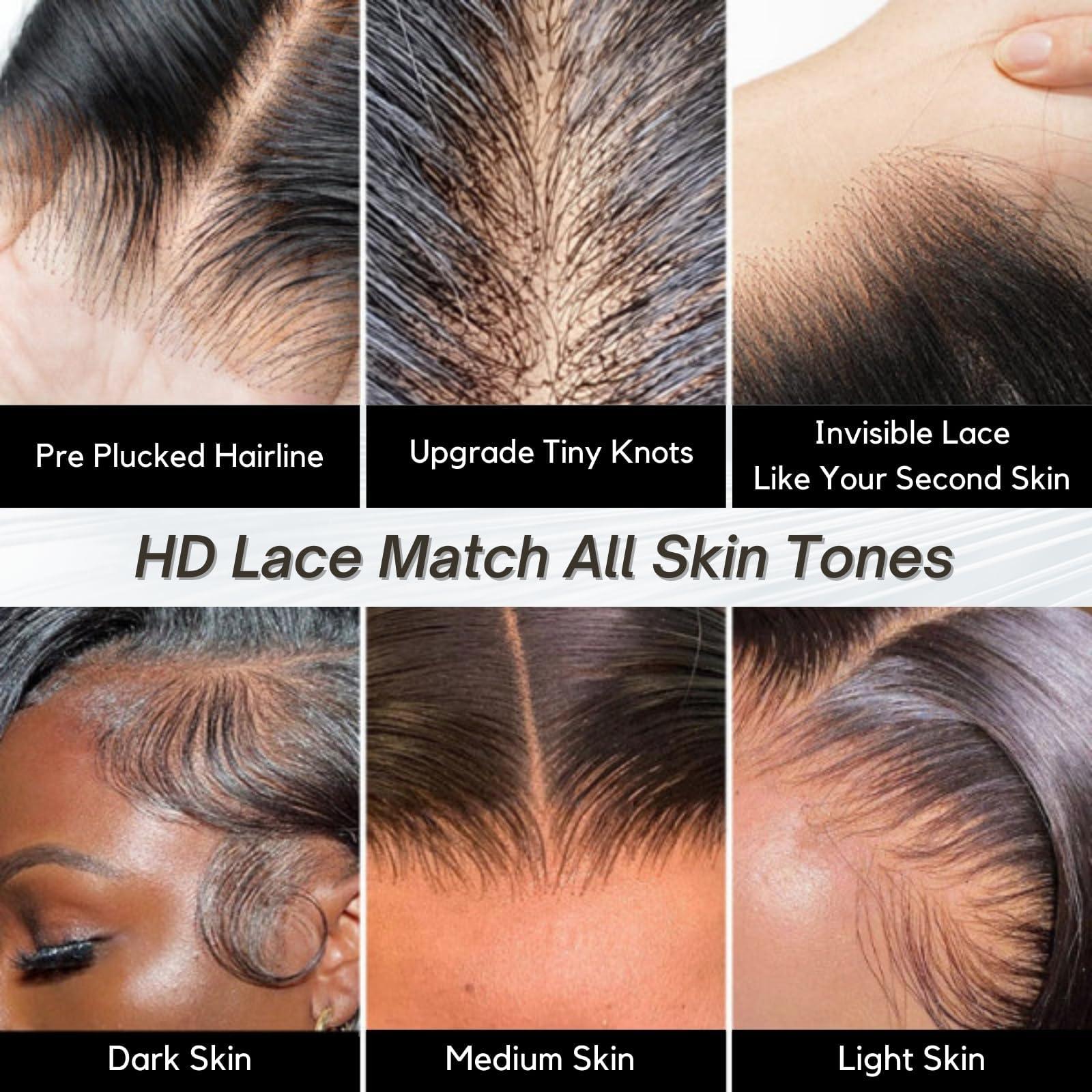 MOMOSHERO MOMOSHERO Body Wave Real Full Lace Wigs Human Hair HD Transparent Lace Pre Plucked 180% Destiny, 12A Short Full Lace Wig Wavy Part Anyway Virgin Hair Soft And Durable Full Scalp lace Wig 8 Inches