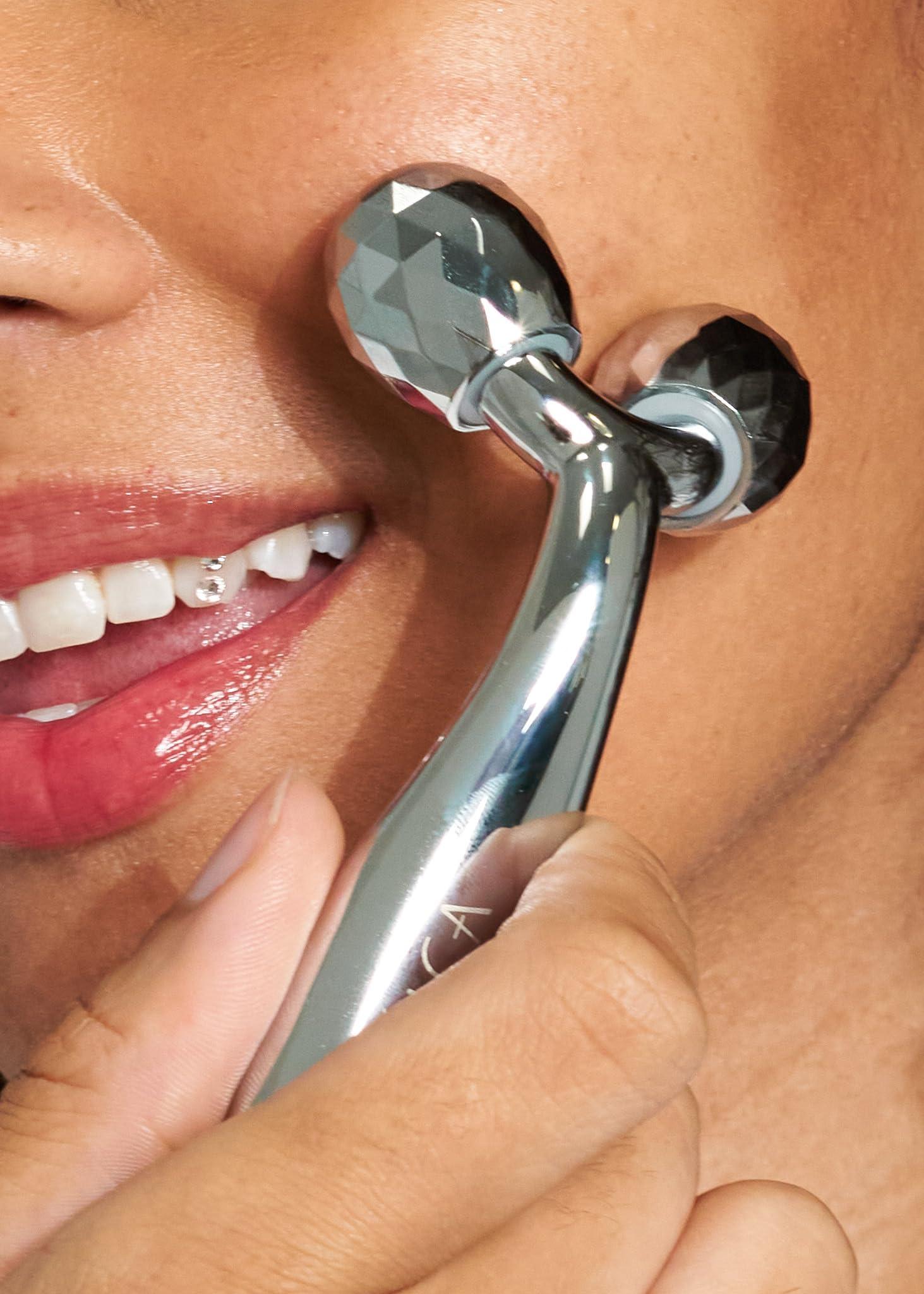 Pacifica Pacifica Face Roller Massager - Future Youth Stainless Steel Gua Sha Facial Beauty Tool Skin Care - for Face Neck Eye Body Skin Care - Face Sculpting Tool Lymphatic Drainage Gifts for Her Women & Girl