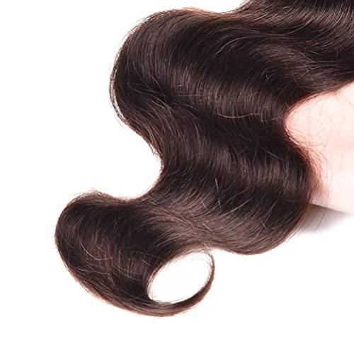 WOME WOME 8A Peruvian Virgin Hair Body Wave 3 Bundles Remy Human Hair Weaves 100% Unprocessed Peruvian Body Wave Hair Extensions Dark Brown Color (10 10 10,#2)