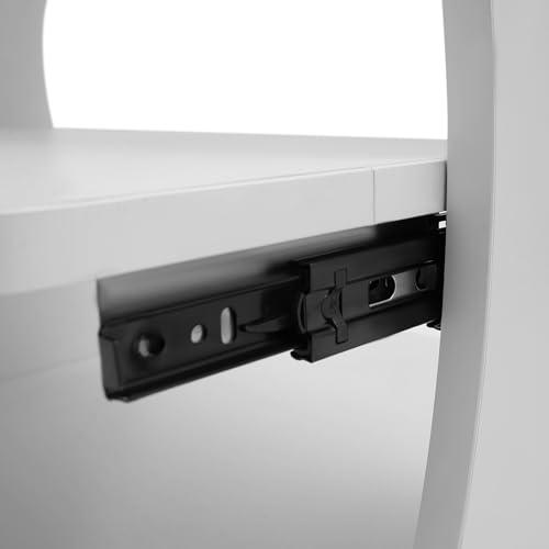 Omosiroi Omosiroi Pedicure Foot Rest, Manicure Pedicure Chair with Wheels, Portable Foot Bath Spa Cart Beauty Nail Foot Stool Trolley, Footrest Salon Supplies Foot Massage Station for Home/Bathroom (White)