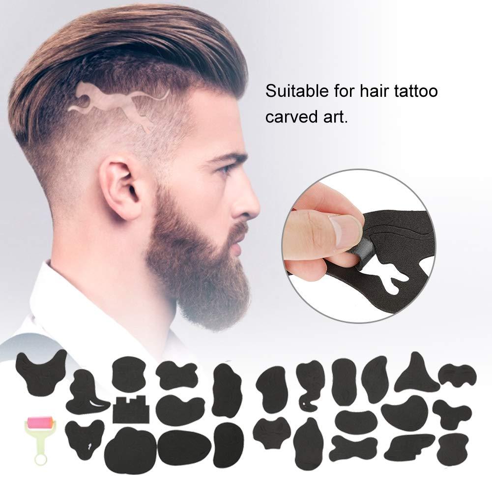 Salmue Salmue Tattoo Patterns Salon Barber Tools,Hair Tattoo Template Hair Carved 25 /Set Hair Trimmer Carved Tattoos Patterns Stencil DIY Salon Barber Tools for Men or Women