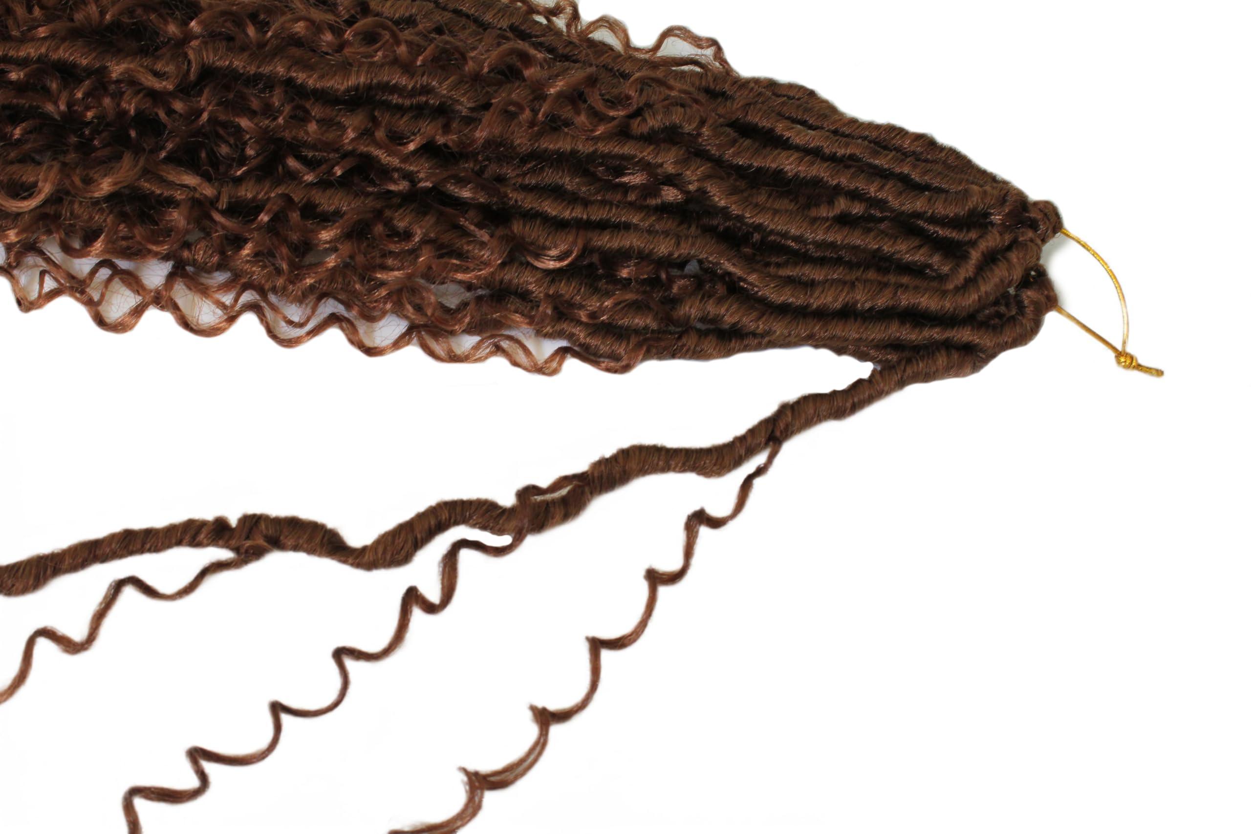 Trekci Boho Faux Locs Crochet Hair 30 Inch Goddess Locs 8 Packs Boho Soft Locs Crochet Hair with Curly Ends Pre-looped Long Bohemian River Locs Crochet Hair for Black Women(30Inch, #30)