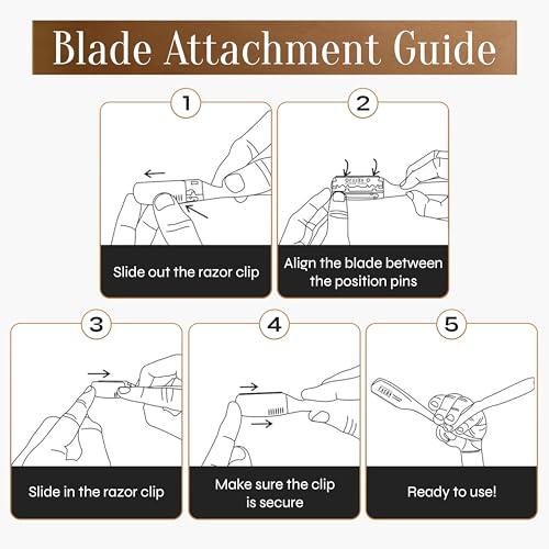 FACON Facn Straight Razors for Men - Professional Barber Straight Edge Razor Kit with 100 Blades,Japanese Stainless Steel Barbero Shaver for a Smooth & Precise Shave, Premium Barber Razor for Men's Shaving