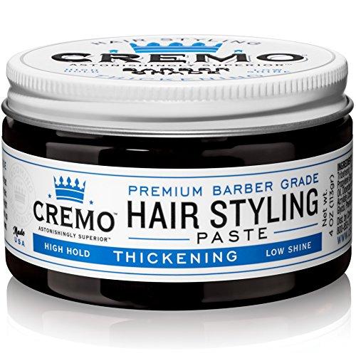 Cremo Cremo Premium Barber Grade Hair Styling Thickening Paste, High Hold, Low Shine, 4 Oz & Premium Barber Grade Hair Styling Shine Pomade, High Hold & Shine, 4 Oz