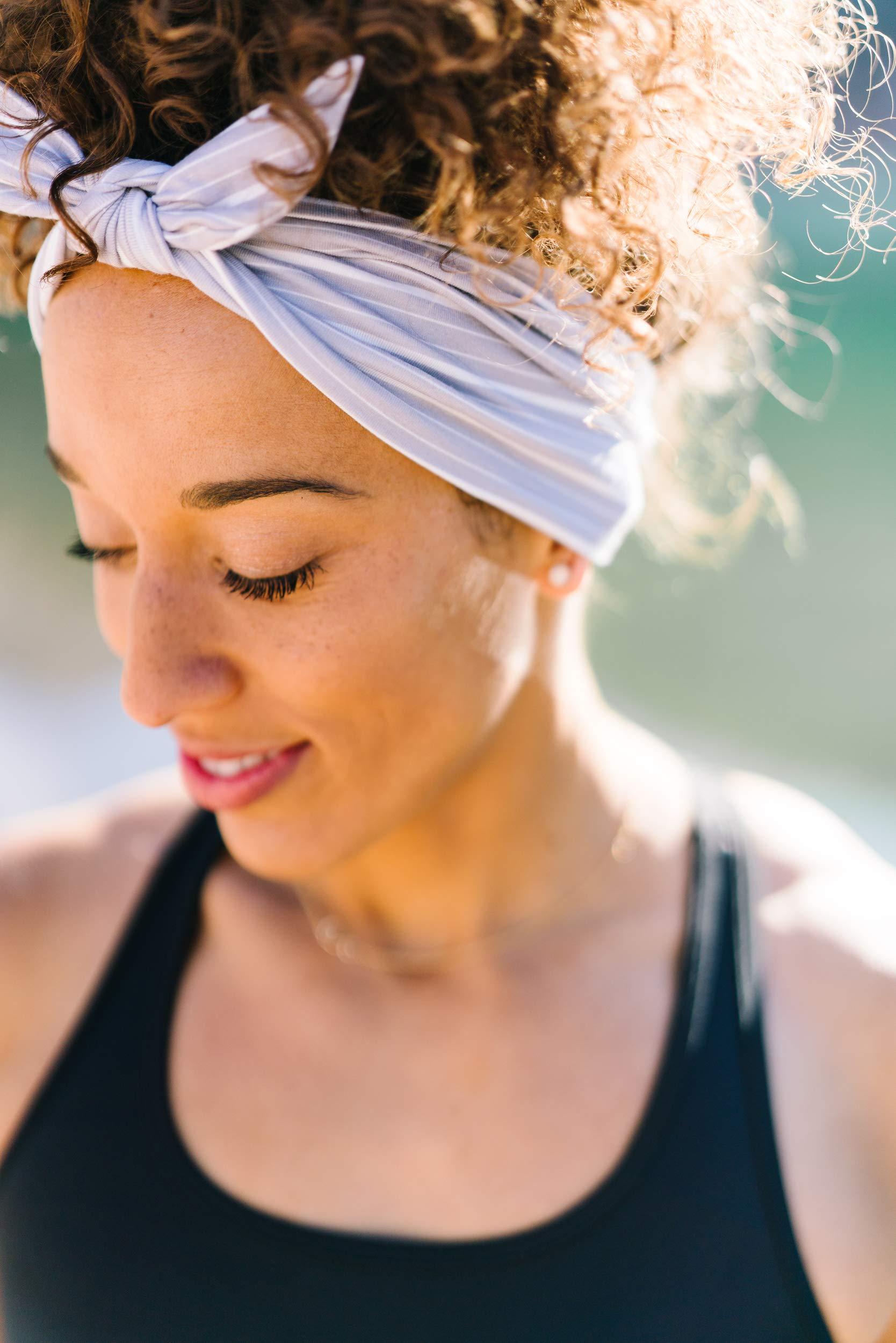 Maven Thread Maven Thread Workout Headbands for Women, 4 inch Wide Non Slip Headbands W/Bow, Sports Running Headband for Exercise, Gym hairband Athletic Workouts and Yoga 2pk - Black