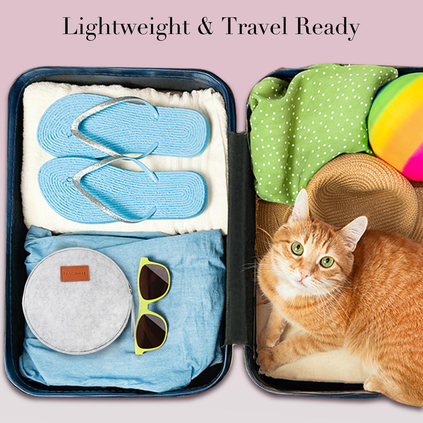 FASCINATE Magnifying Mirror with Light 10X/1X, Double Sided Travel Mirror with Light, Rechargeable Makeup Mirror with 3 Color Setting Adjustable Stand Lighted Mirror Vanity Portable Desk Cosmetic Mirror