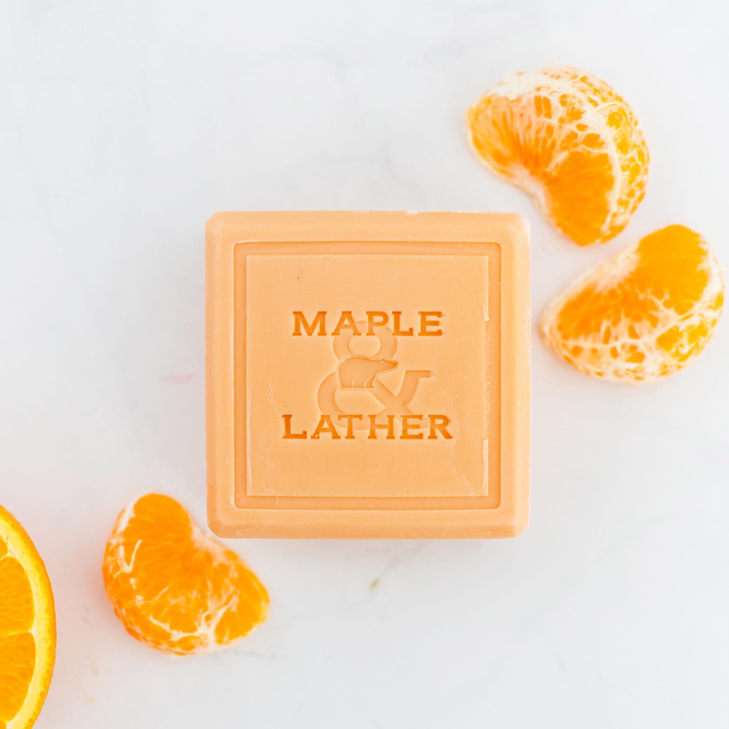 Maple and Lather Maple & Lather Triple Milled Bar Soap with Shea Butter, Orange Bergamot Scent, Moisturizing, Long-Lasting, Sustainably Sourced, 209g - Made in Provence, France