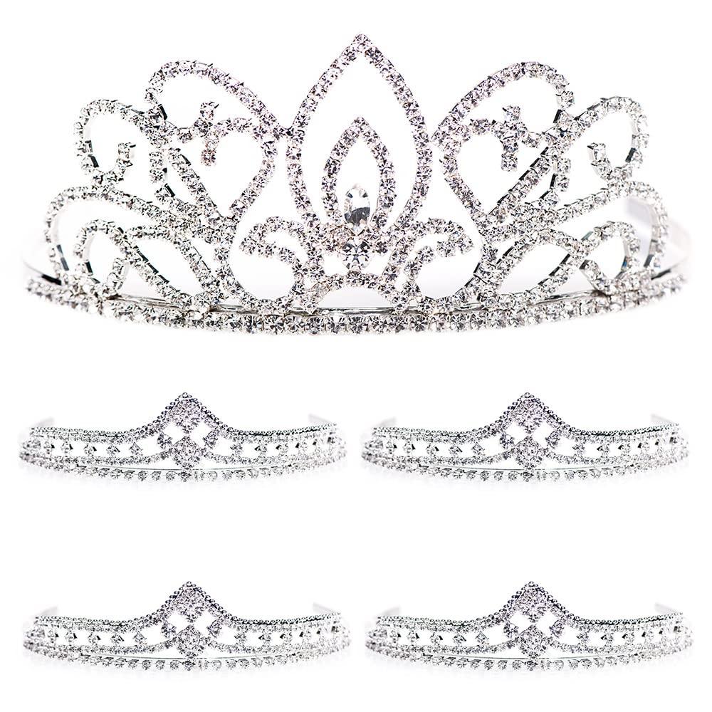 Anderson's Anderson's Adela/Cleo 5-Piece Crystal Tiara Set, Pageant Crowns, Wedding Tiaras, Queen and Princess Prom Tiaras Set Homecoming, Pageant, Wedding, School Dance, Award, Costume, Party, Event
