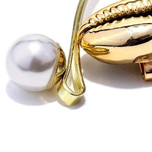 Doubnine Doubnine Hair Clips 5PCS Gold Mermaid Shell Cowrie Freshwater Bangs Clips Beach Headpiece Wedding Hair Accesories