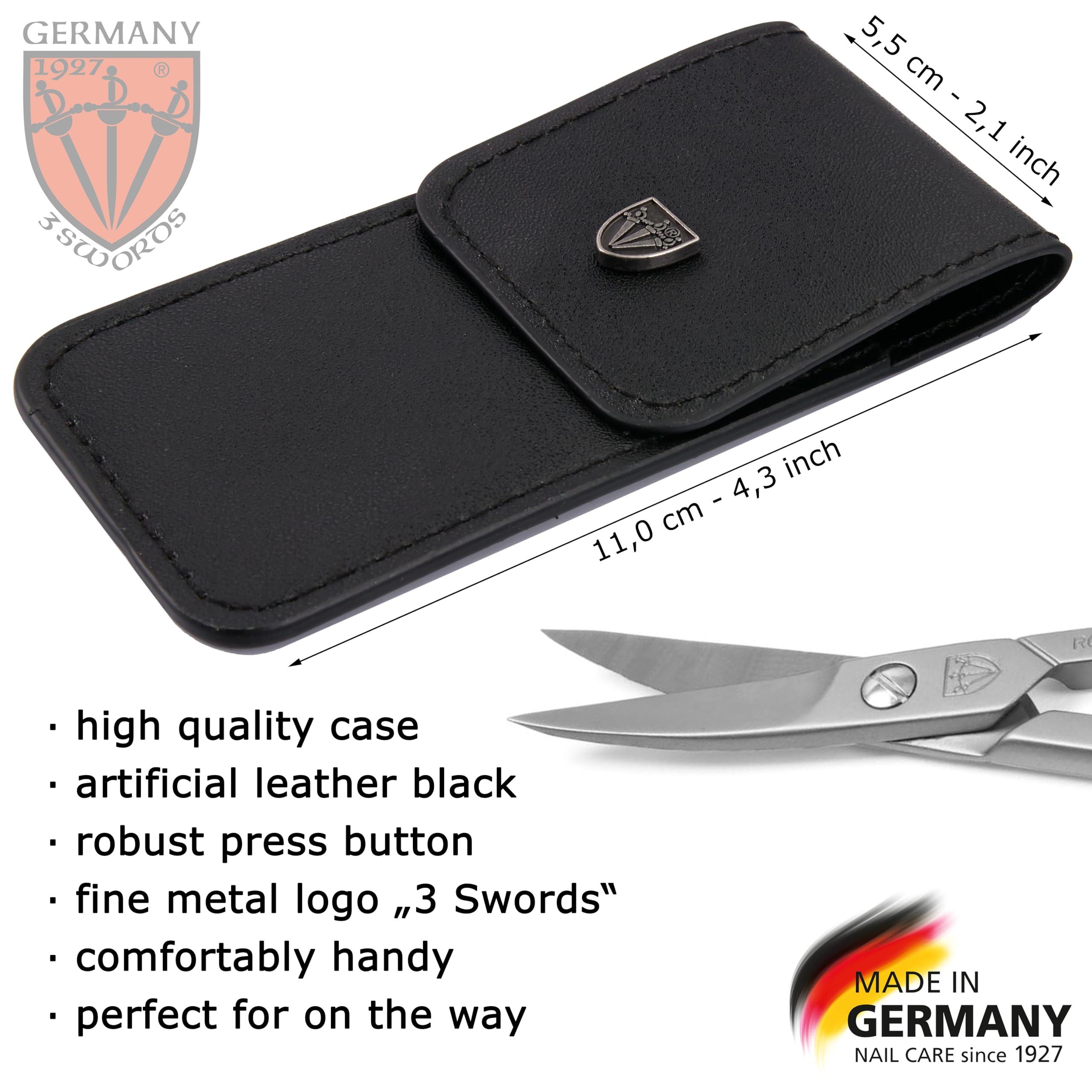 3 Swords Germany 3 Swords Germany - brand quality STAINLESS STEEL INOX CURVED NAIL SCISSORS (1 PIECE) with case for manicure pedicure - nail care by 3 Swords - Made in Germany