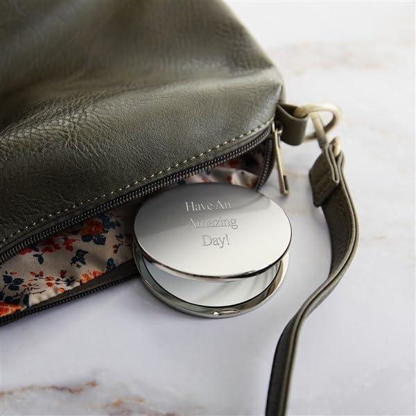 THINGS REMEMBERED THINGS REMEMBERED Engraved Round Silver Compact Mirror (Free Customization)