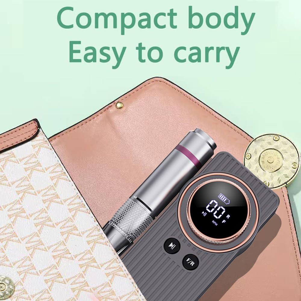 Meitawilltion Professional Rechargeable Nail Drill 35000 RPM, Electric Nail File for Shaping, Buffing, Removing Gel Nails, Lightweight & Easy to Use, Nail File Drill Machine For Home Salon-Grey