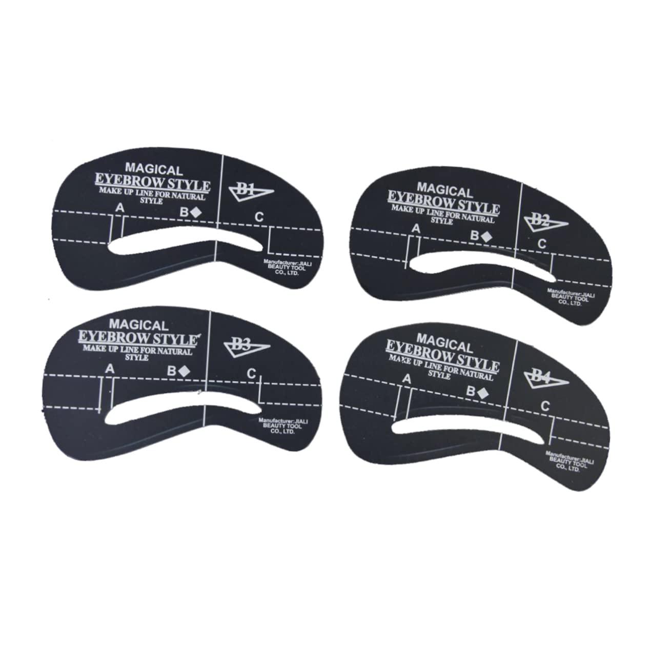 Housoutil Housoutil 72 Pcs 6 Sets Eyebrow Template Stencils Refill Liner Shapers Formula Curler Eyelashes Lip Lids Kits Pre Retractable Eyebrow Stencil Template Eyebrow Stencils White