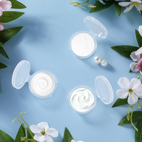 EORTA 30 Pcs Plastic Cosmetic Jar 0.34oz/10g Empty Clear Case with Snap Lids Portable Mini Storage Box Makeup Jar Sample Bottle Sealing Pot Cosmetic Containers by EORTA for Sampling, Traveling, Mixing, 10g