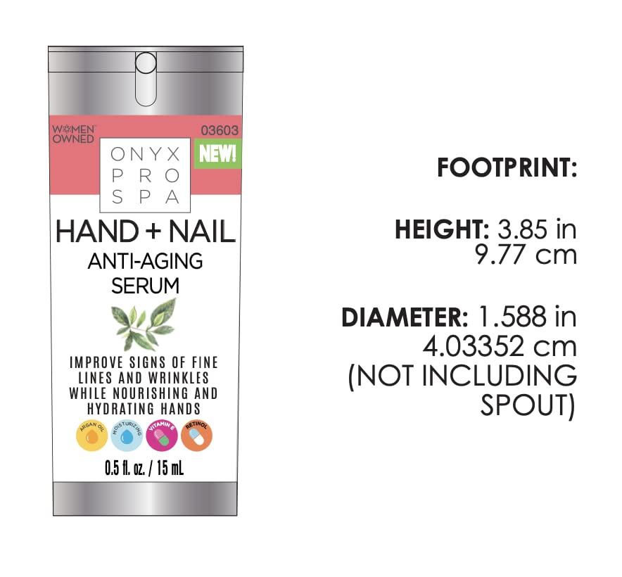 Onyx Professional Retinol Anti-Aging Hand Cream for Hands and Nails with Vitamin E 0.5 Fl Oz, Argan Oil - Hand Moisturizer, Lotion for Dry Skin by Onyx Professional