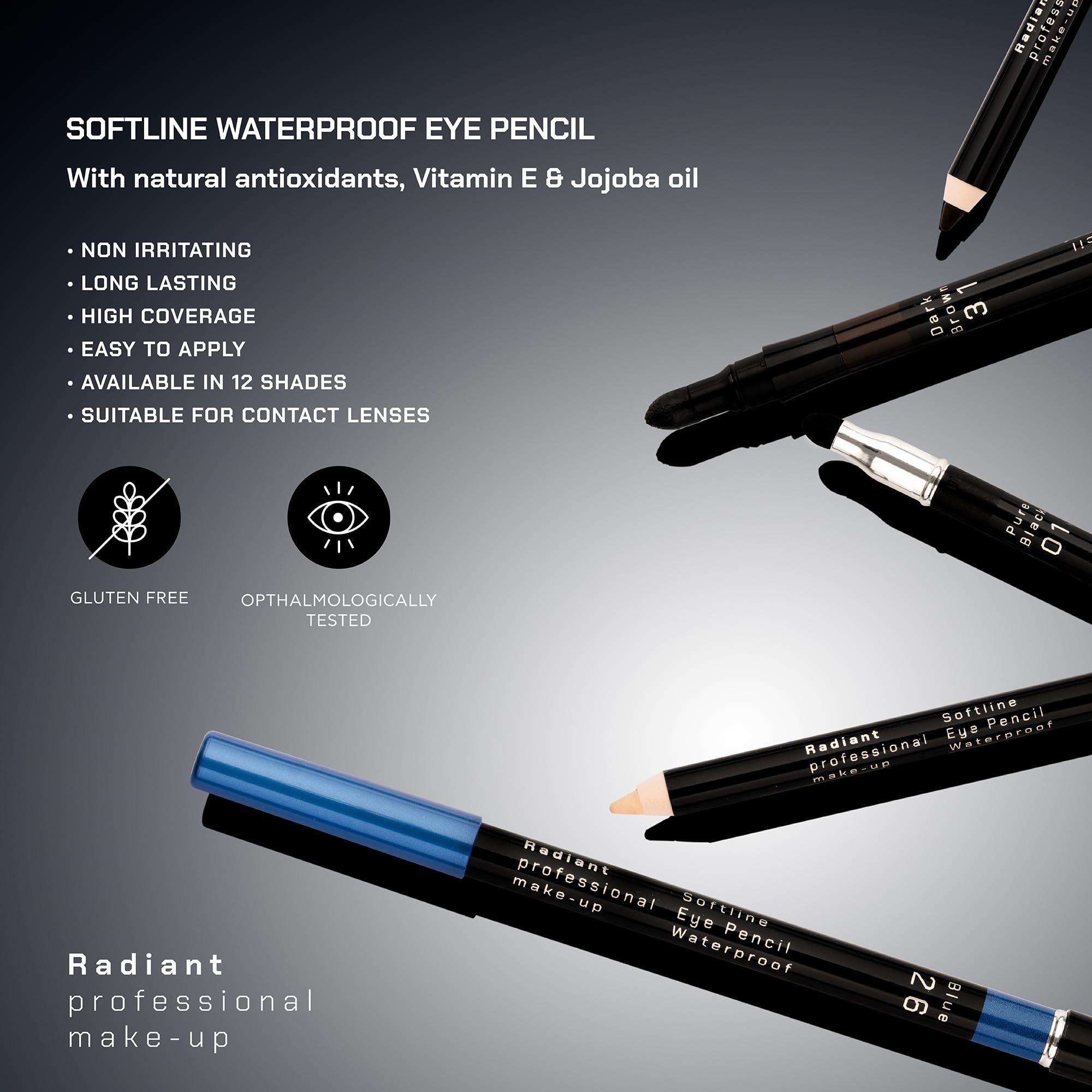 RADIANT PROFESSIONAL MAKE UP / HELLENICA Radiant Professional Waterproof Eyeliner Pencil - Eyeliner Waterproof Smudge Proof for Woman - Long Lasting Under Eye Pencil for Smoky Eye - Soft Waterline Eyeliner Smudger Tool, Navy Blue (05)