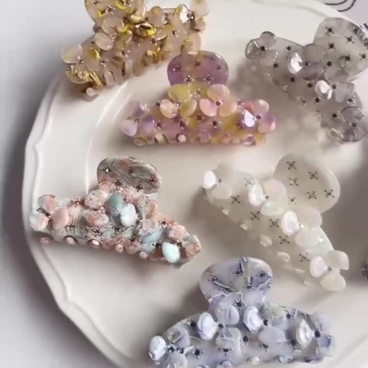 Generic Mini Flower with Diamond Hair Clip,Acetate Claw Clip for Women,Women Hair Accessories,S1