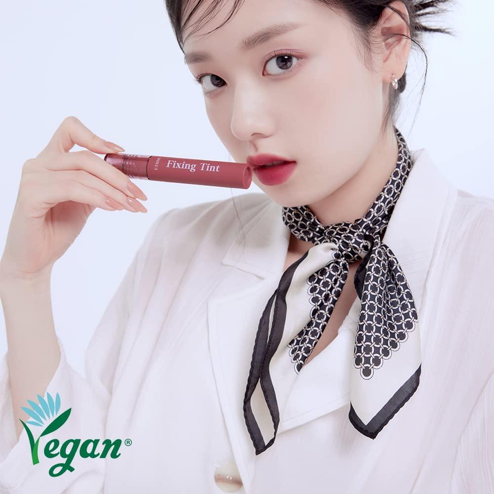 Etude House ETUDE Fixing Tint 4g | Long Lasting, High Pigmented Liquid Lipstick, Lip Stain, Waterproof, Lightweight matte finish, Full Coverage (#07 Cranberry Plum)