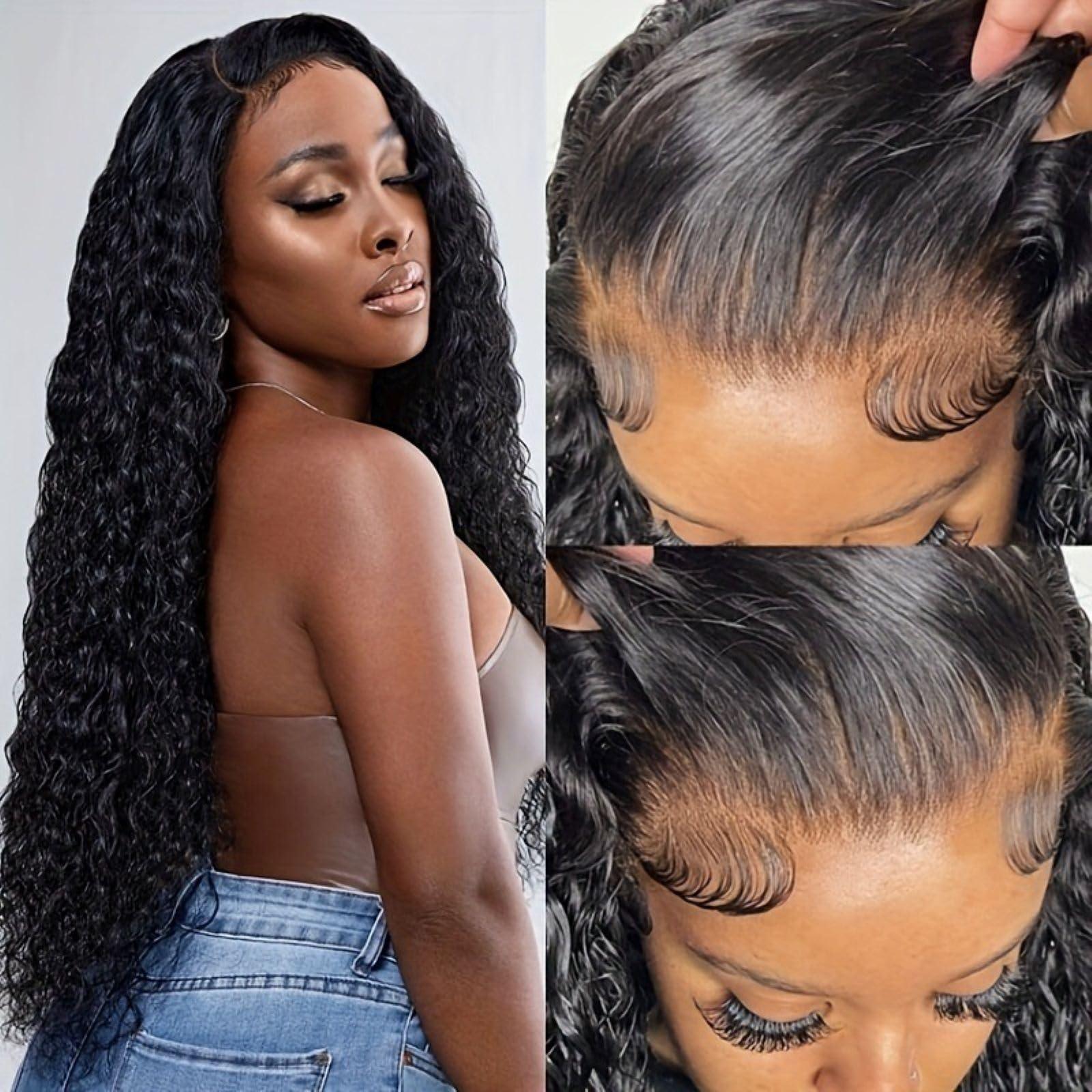 FleurraKa FleurraKa Glueless Wig Real Hair Pre Cut Pre Cut Curly Hair For Beginners Short Deep Curly Bob Wig HD Lace Closure Wig