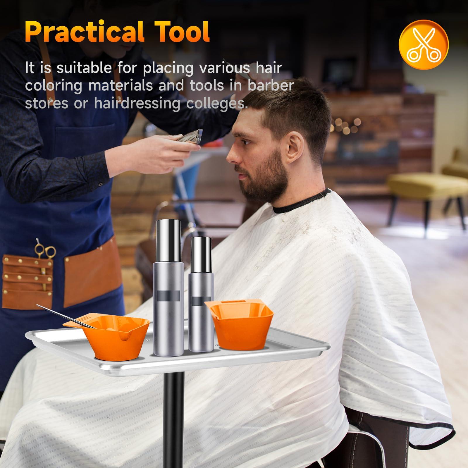 DYRABREST Professional Mobile Beauty Trolley Cart - Aluminum Salon Tray with Silent Wheels, Multi-Functional Rolling Station for Tattoo, Hairdressing & Nail Salon Equipment Storage, (Sliver)