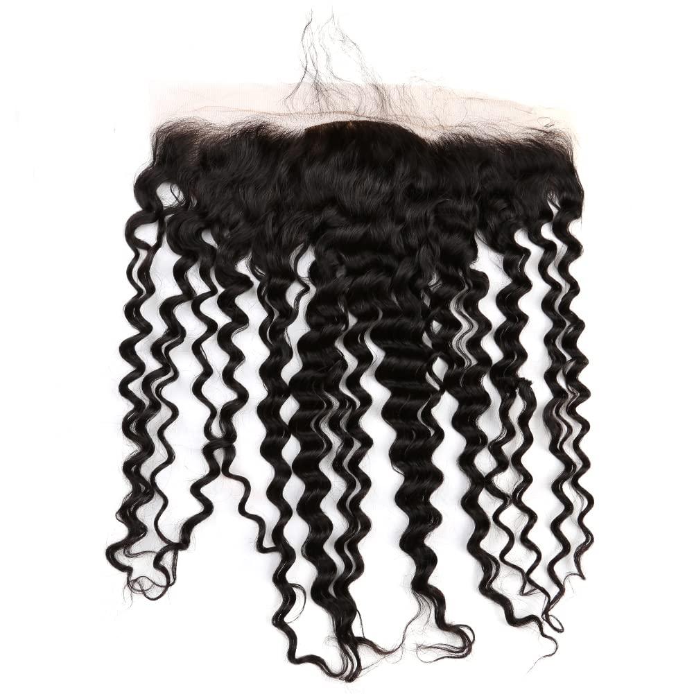 sent hair Sent Hair One Donor Top Grade 13x4 Silk Base Lace Frontal Closure Human Hair with Baby Hair Curly Wave Brazilian Virgin Hair Closure Free Part Natural Color Bleached Knots 18 inch