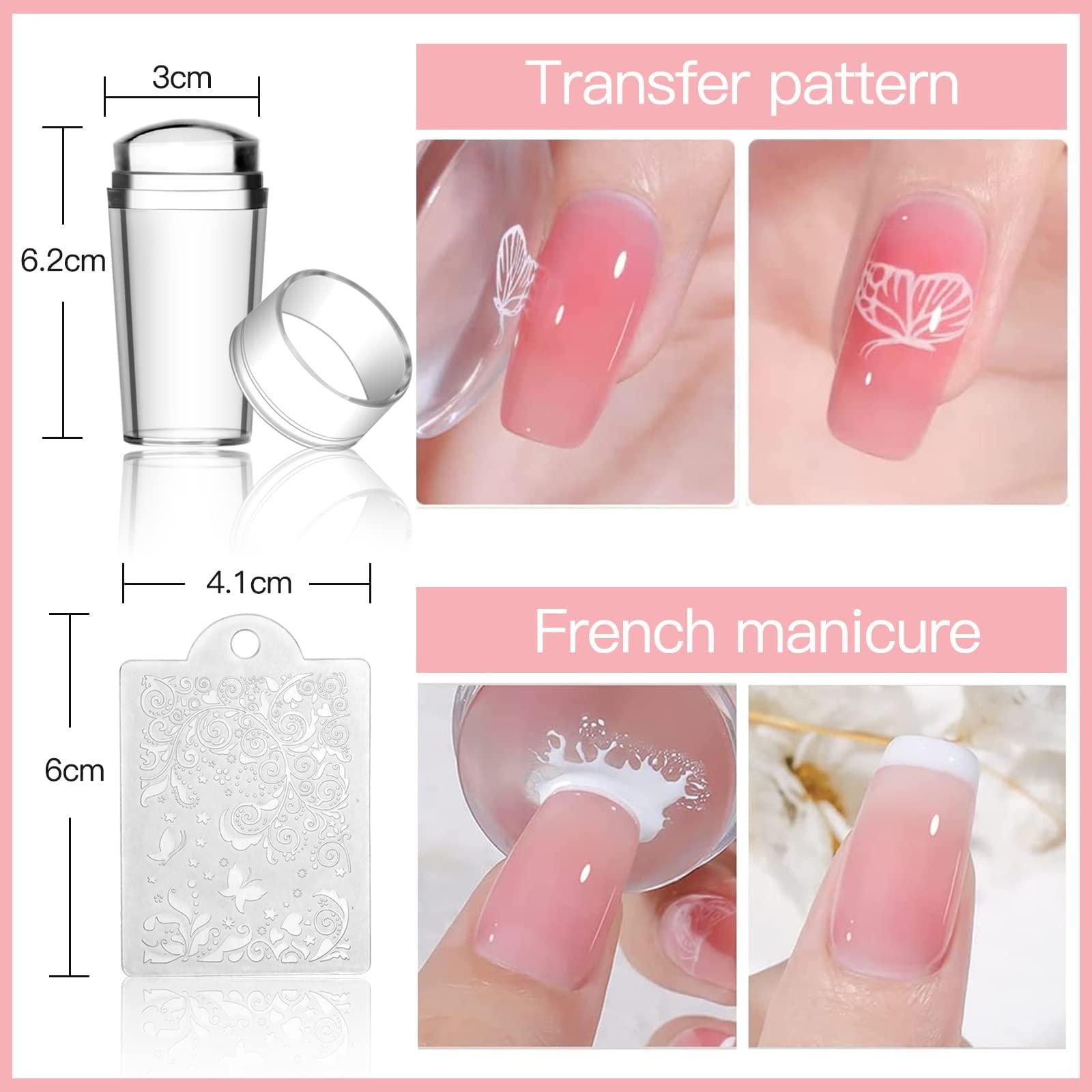 Biutee Biutee Nail Art Stamping Plate Set Nail Stamping Kit with Silicone Nail Stamper Flower Leaves Animal Lace Star Rose Holiday Design Nail Stamp Plate Valentine Nail Stamp Template
