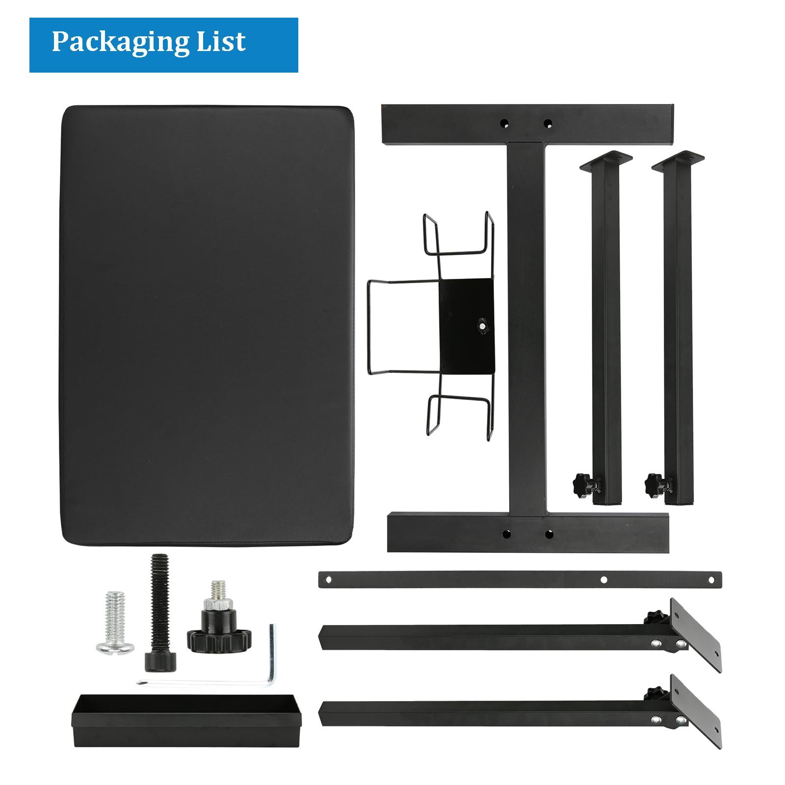 Hombtce XL Tattoo Arm Rest, Tattoo Armrest, Hombtce Multifunctional Large Tattoo Armrest, Base Structure w/Strong Stability, With Glove Rack, Pigments Rack, Quick installation, Adjustable Height