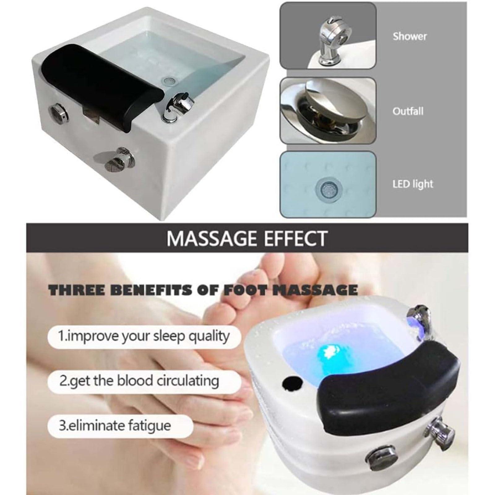 GEHPYYDS GEHPYYDS Portable Foot Spa Bathtub,Pedicure Foot Spa,Pedicure Bowl,Foot Bath,feet spa tub,Acrylic Pedicure Chair Shampoo Sink, Sink Spa Foot Shower Wash Salon, Massage Foot,A