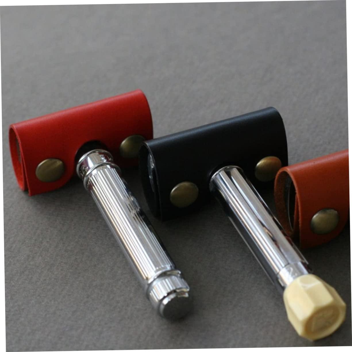 Mikinona Mikinona Safety Razor Covers 3pcs Razor Sleeve for Men Protective Cover Compact Travel Case Red Black Brown