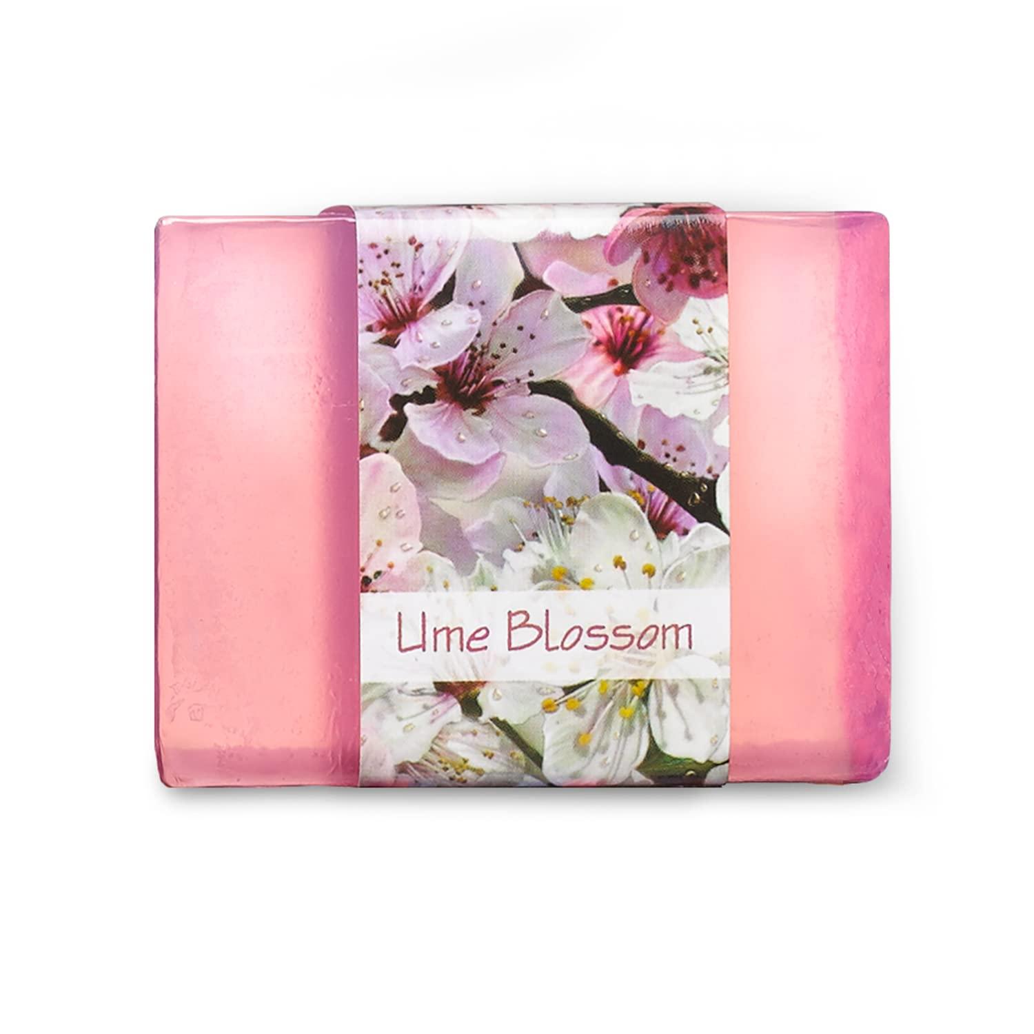 Nabila K Glycerin Bar Soap Ume Blossom Scent - Natural, Vegan-Friendly, Hypoallergenic - Moisturizing and Hydrating with 100% Vegetable Glycerin - Sulfate-Free, Paraben-Free, Chemical-Free - 4.5 oz