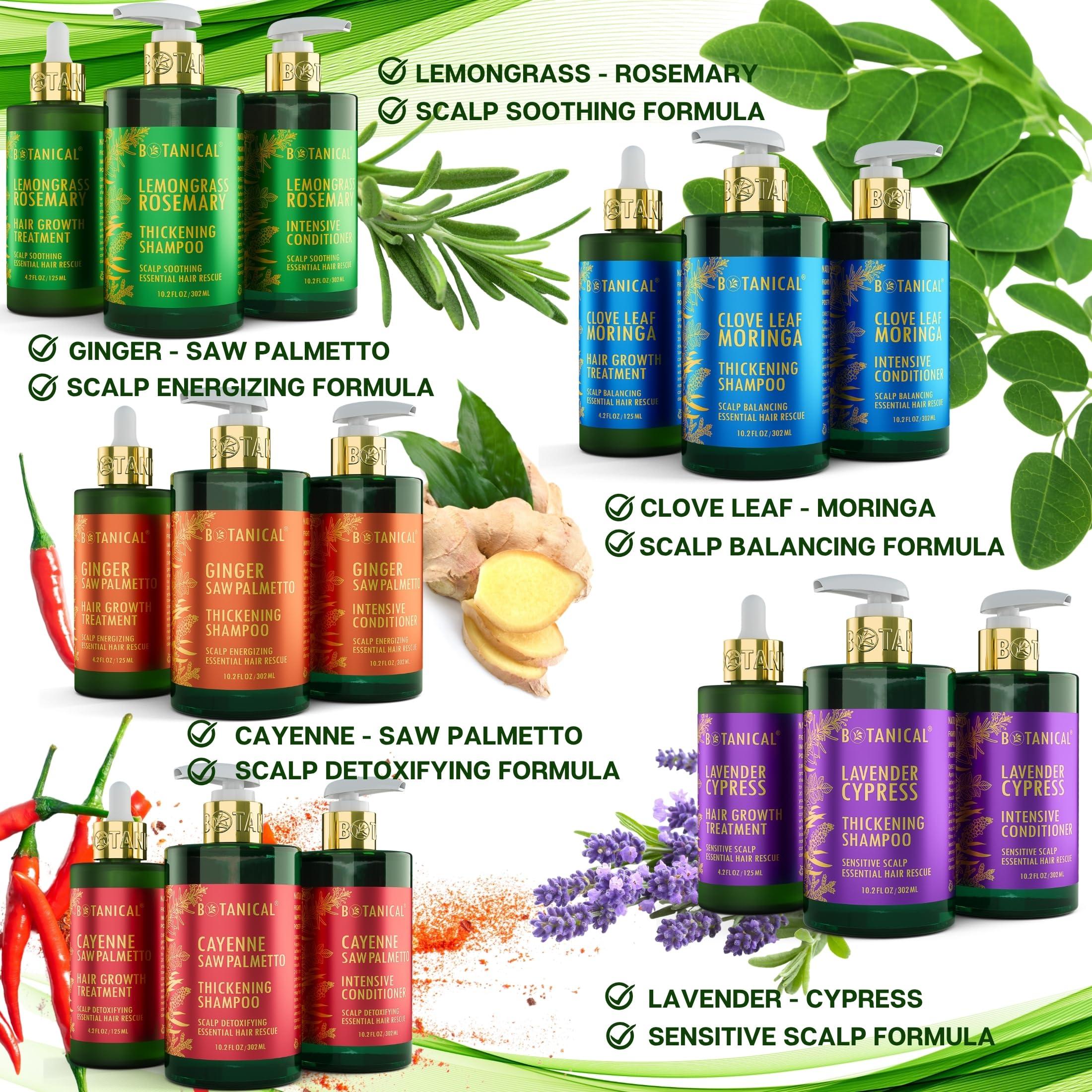 BOTANICAL HAIR GROWTH LAB Botanical Hair Growth Moringa Shampoo With Saw Palmetto For Hair Loss and Hair Thinning Prevention Scalp Balancing Natural Thickening Shampoo Regrowth Products For Women & Men 10.2 Fl Oz