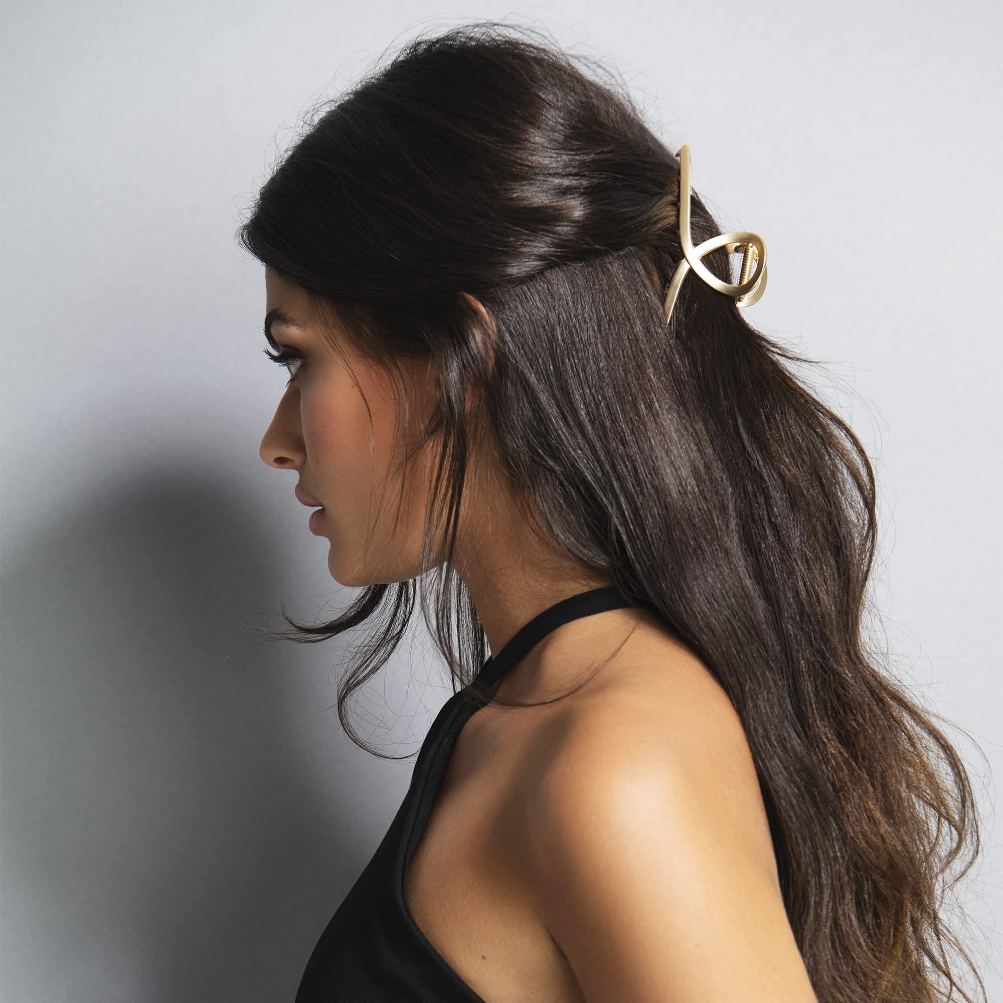 The Hair Edit The Hair Edit French Twist Claw Clip - Large Gold Metal Loop Jaw Clip