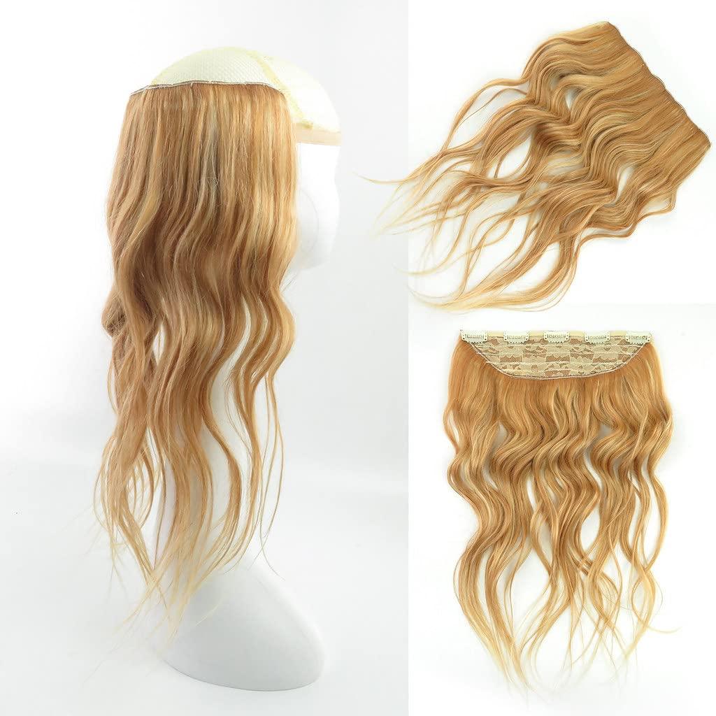 RemeeHi RemeeHi Thick Long Wavy One Piece Clips in 100% Real Human Hair Extension Easy Wear Traceless Hairpieces for Women Thin Hair 26 Inch-120g #16 Light Blonde