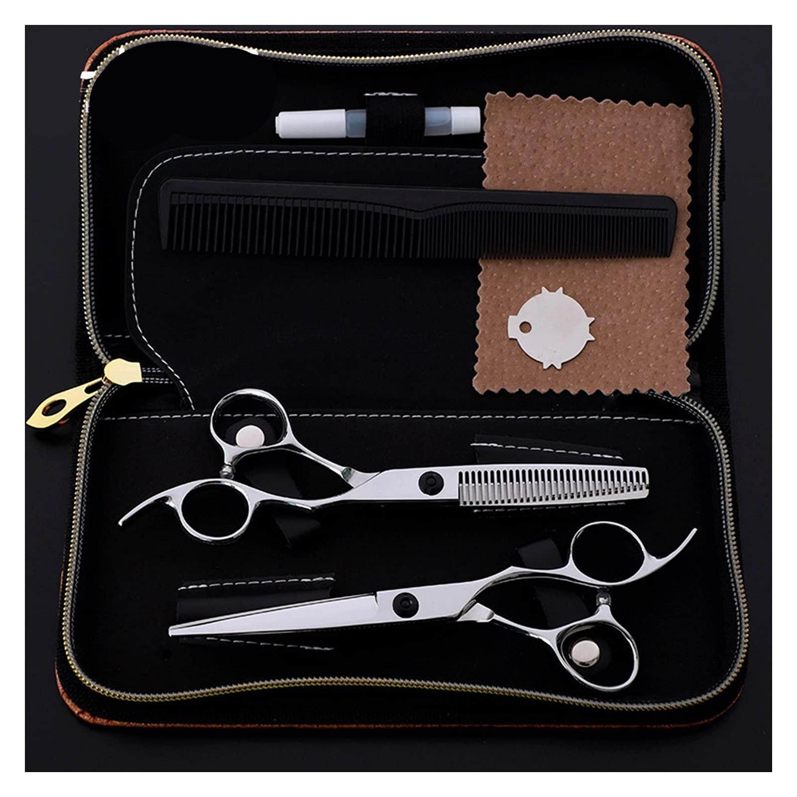 ELUKHT ELUKHT 6.0 inch Hand-Handled Hairdressing Scissors Set,Barber Scissors,Flat Cut,Dental Scissors,Household Haircut Set Hair Cutting Shears