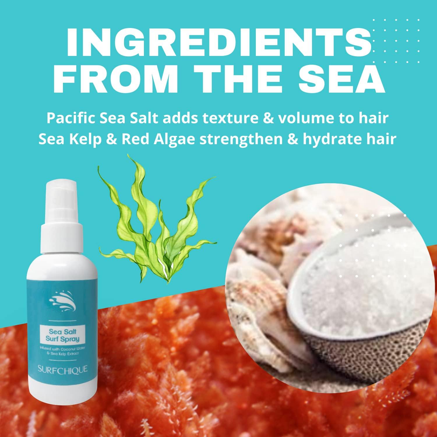 SURFCHIQUE SURFCHIQUE Sea Salt Surf Spray with Coconut Water for Beachy Waves & Texture (8 oz)