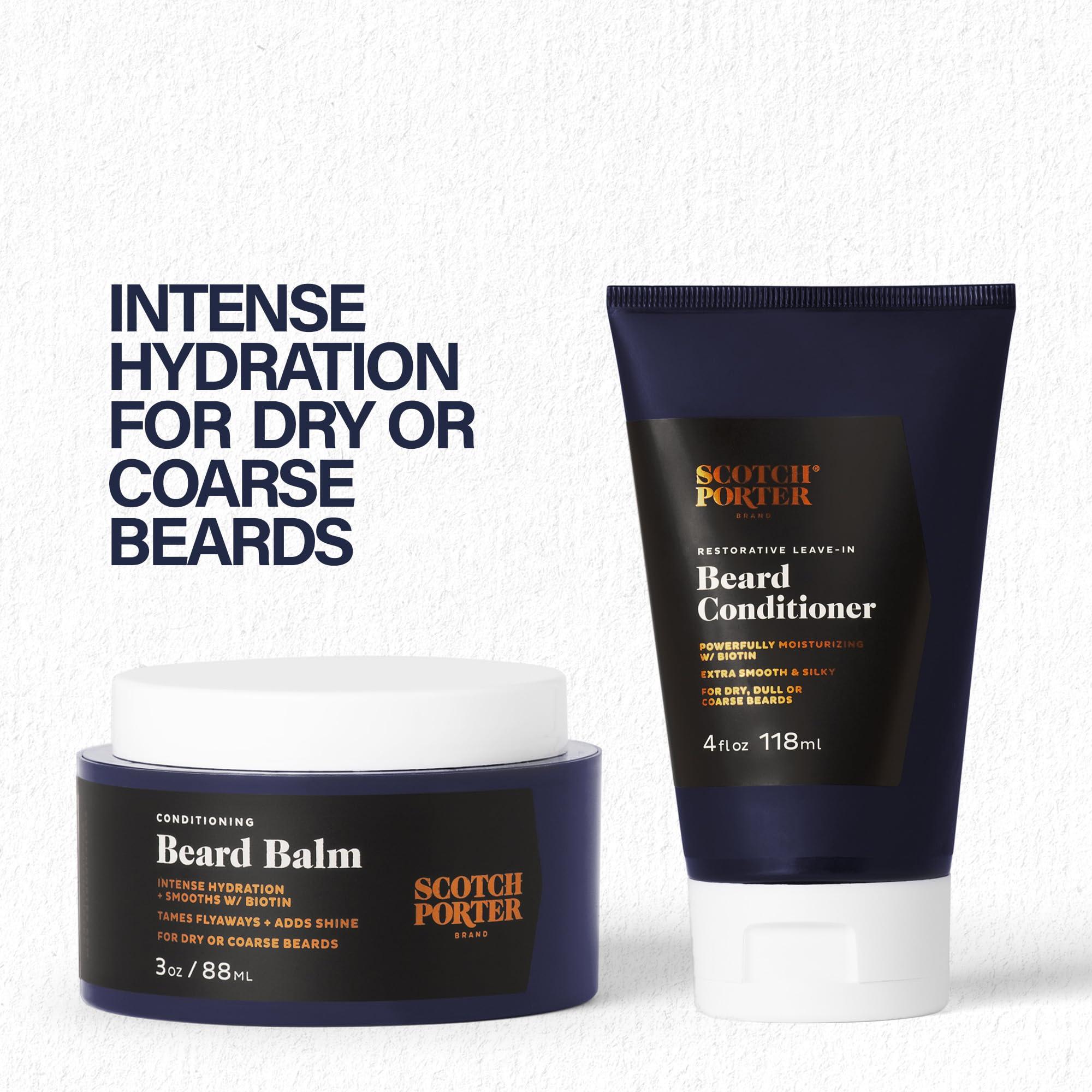 Scotch Porter Scotch Porter Conditioning Beard Balm & Leave-In Conditioner Smooth & Hydrate for a Fuller, Healthier-Looking Beard Original Scent, Two Pack
